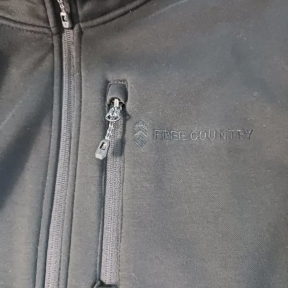 FREE COUNTRY mens Jacket Jet Black Zip-Up Hang Out Fleece Size Small - Picture 4 of 9